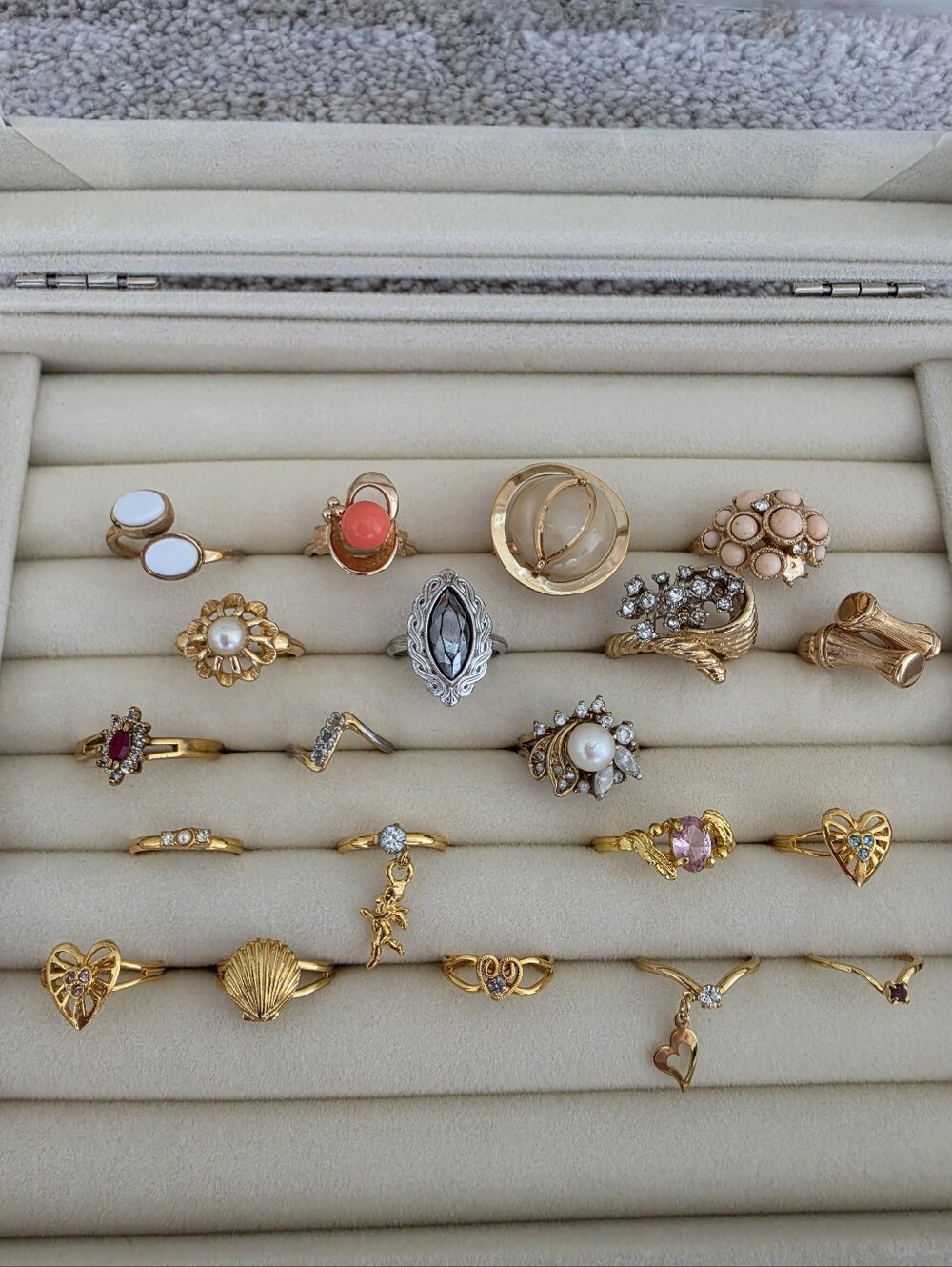 Vintage Avon & Sarah Coventry Ring Lot 20pc | Cottagecore Coquette Y2K Gold Tone